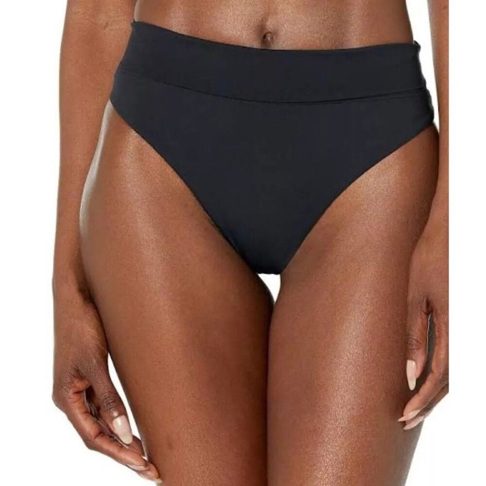 prAna Aurelia Bikini Bottom Women XS Black High Rise Cheeky Beach Vacation NEW! - Picture 14 of 14